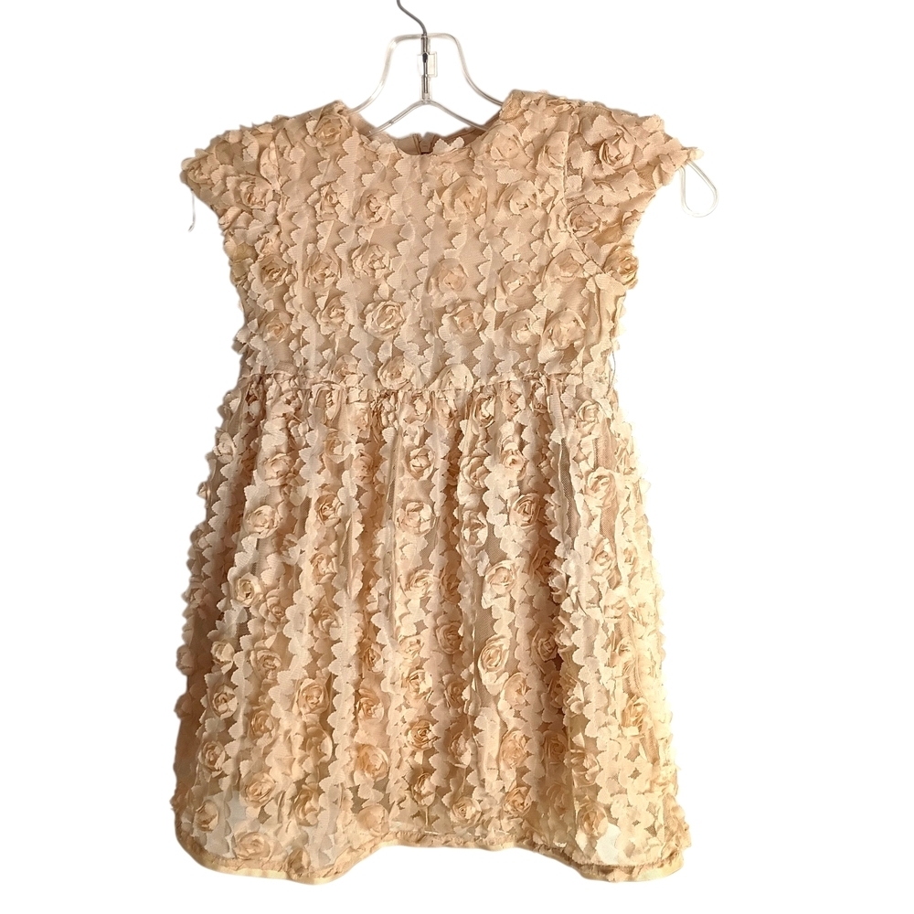 Mayoral -Floral Cream Kids textured rose Dress - size 5